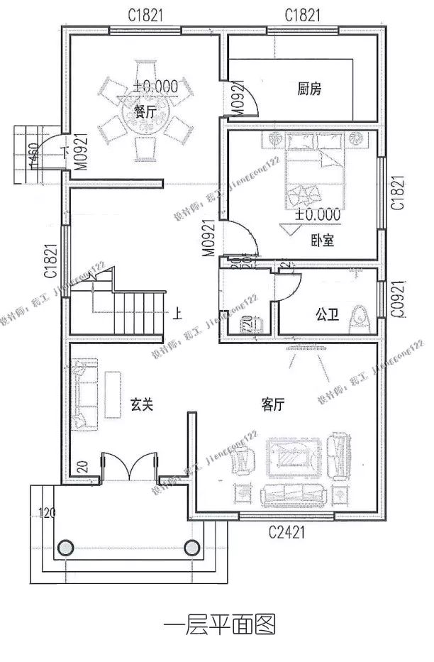 6x12米农村建房平面图图片