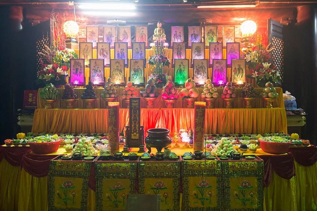 水陆第四天丨内坛举行告赦供天请下堂仪式