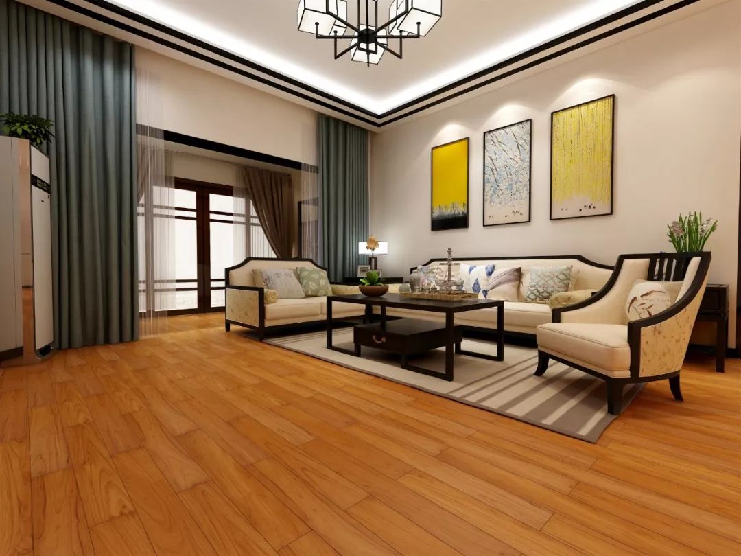 rm6165如梦令:名贵的柚木搭配黄咖色的经典基调,在地板界经久不衰,令