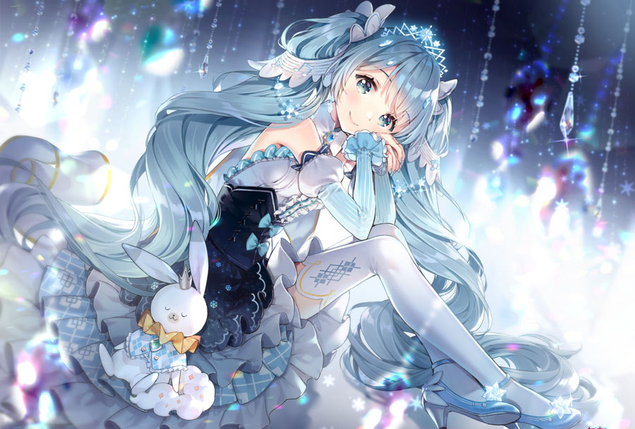 一组漂亮的初音未来同人插画欣赏!画技优秀画面相当华丽的作品