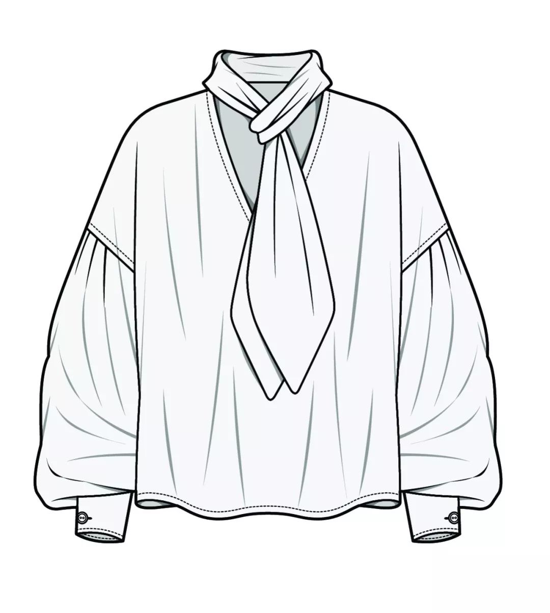 水手风女士衬衫的特点是长袖和落肩设计,它将从时尚单品变为核心单品