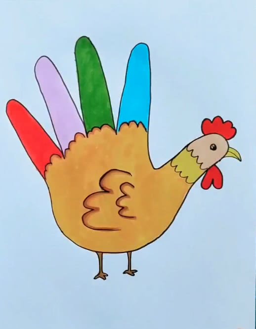 美术生一只手教画"大公鸡",手残党也能轻松驾驭,秀儿:安排了