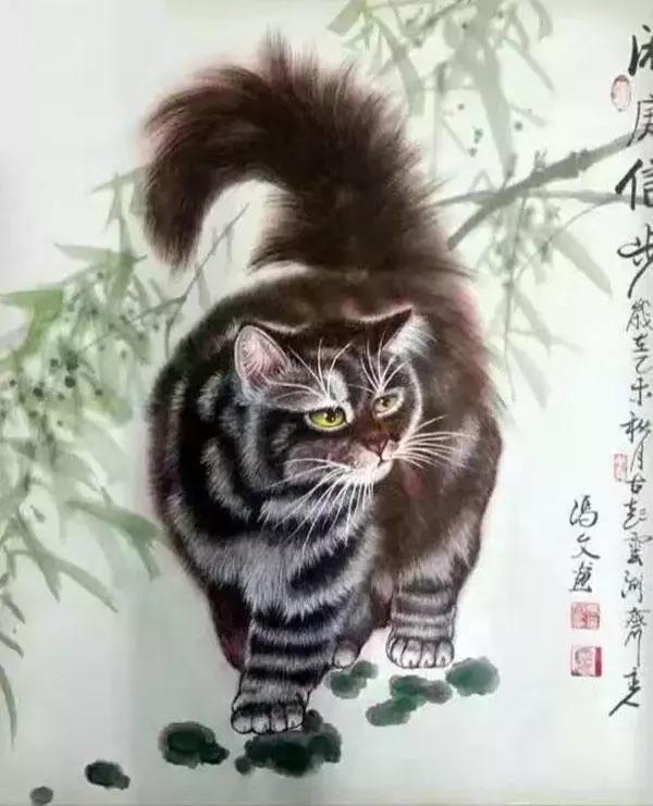 猫画家冯文艺术作品欣赏