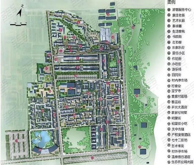 袁家村手绘地图图片