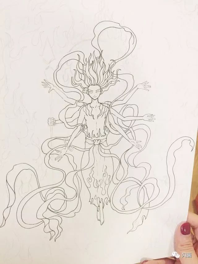 哪吒之魔童降世海报线描插画手绘教程