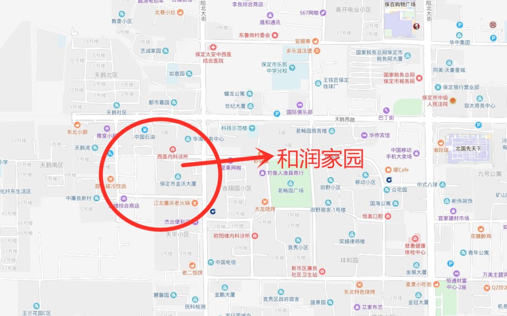 荣馨园:东邻卢庄村地,西邻儿童医院,南邻卢庄村地,北邻规划路.