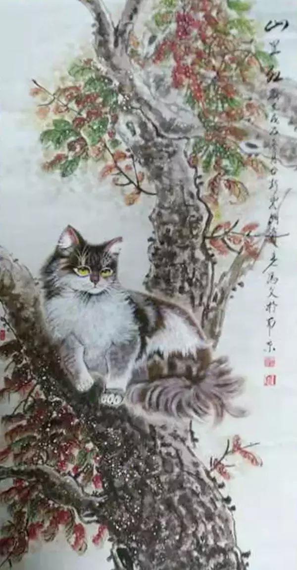 猫画家冯文艺术作品欣赏