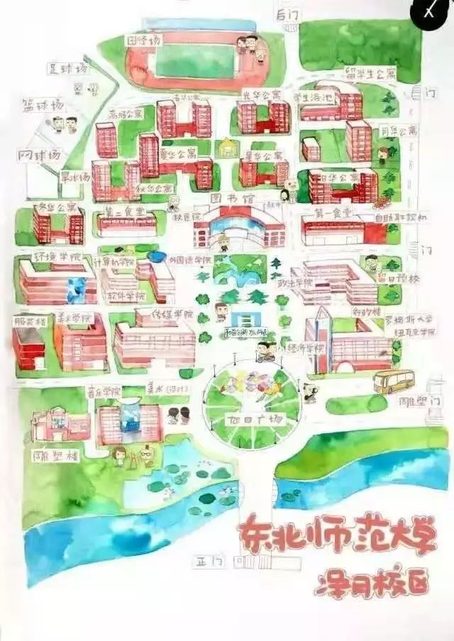 东北师范大学校内地图图片