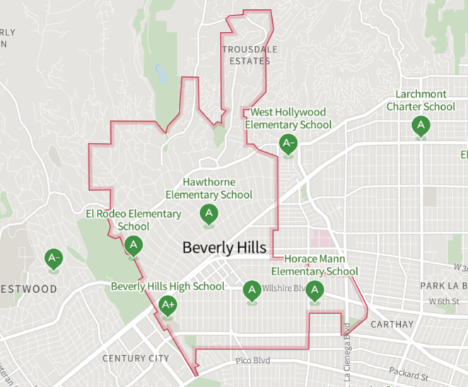 洛杉矶beverly hills 联合学区位于世界著名富人区比弗利山庄
