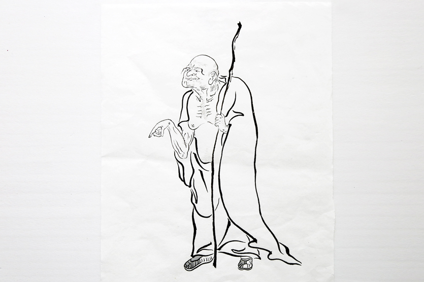 中国传统艺术白描十八罗汉中国国画水墨画创意美术十八罗汉