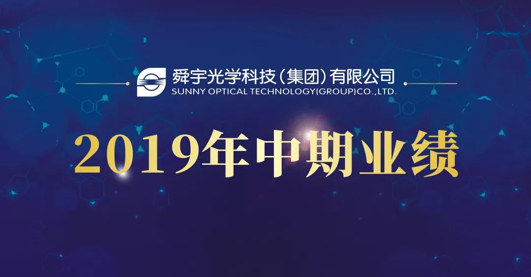 舜宇光学科技公布2019年中期业绩