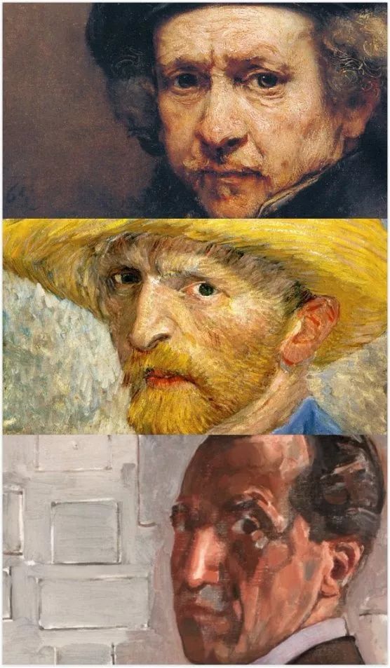 伦勃朗,梵高,蒙德里安自画像局部蒙德里安甚少公开展出和出售自己的