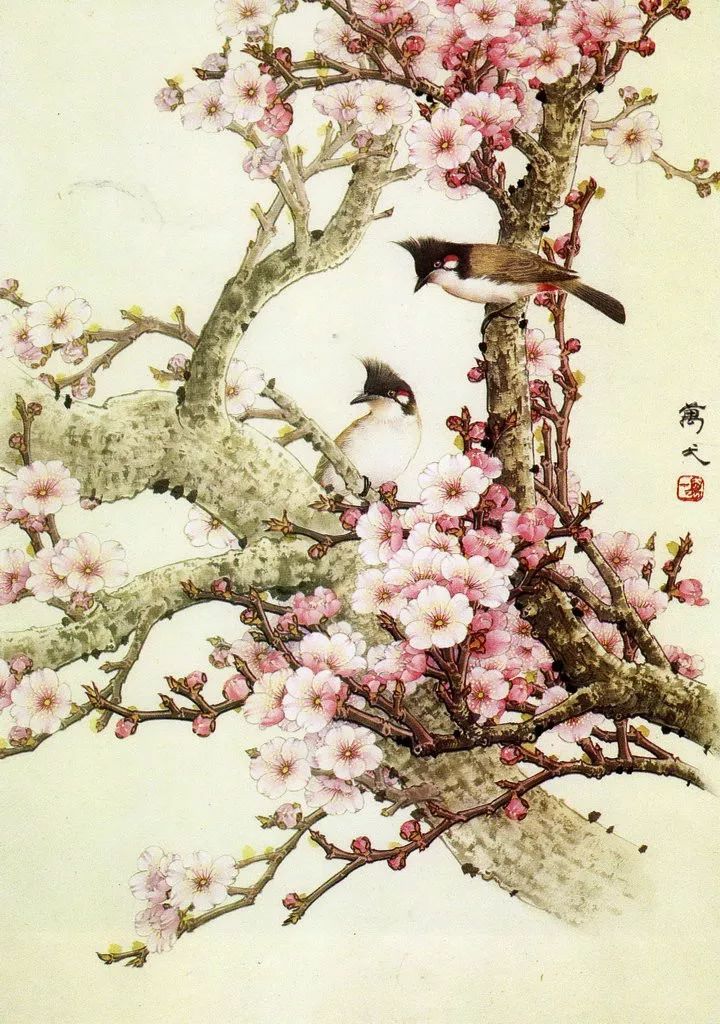 万一工笔花鸟作品赏析