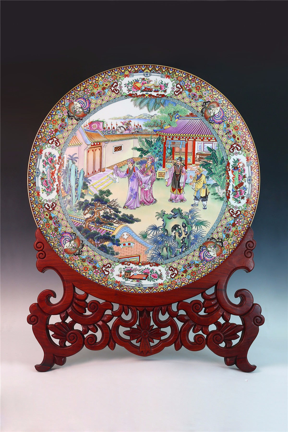 呈祥贵妃晓妆图粤东纪趣部分作品鉴赏为你揭秘广彩的秘密和大家见面