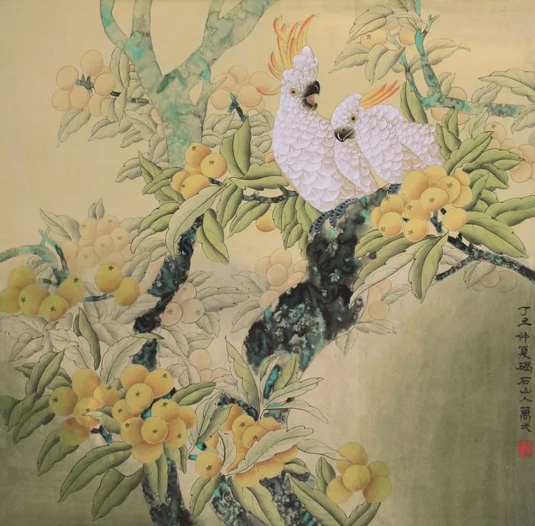 万一工笔花鸟作品赏析