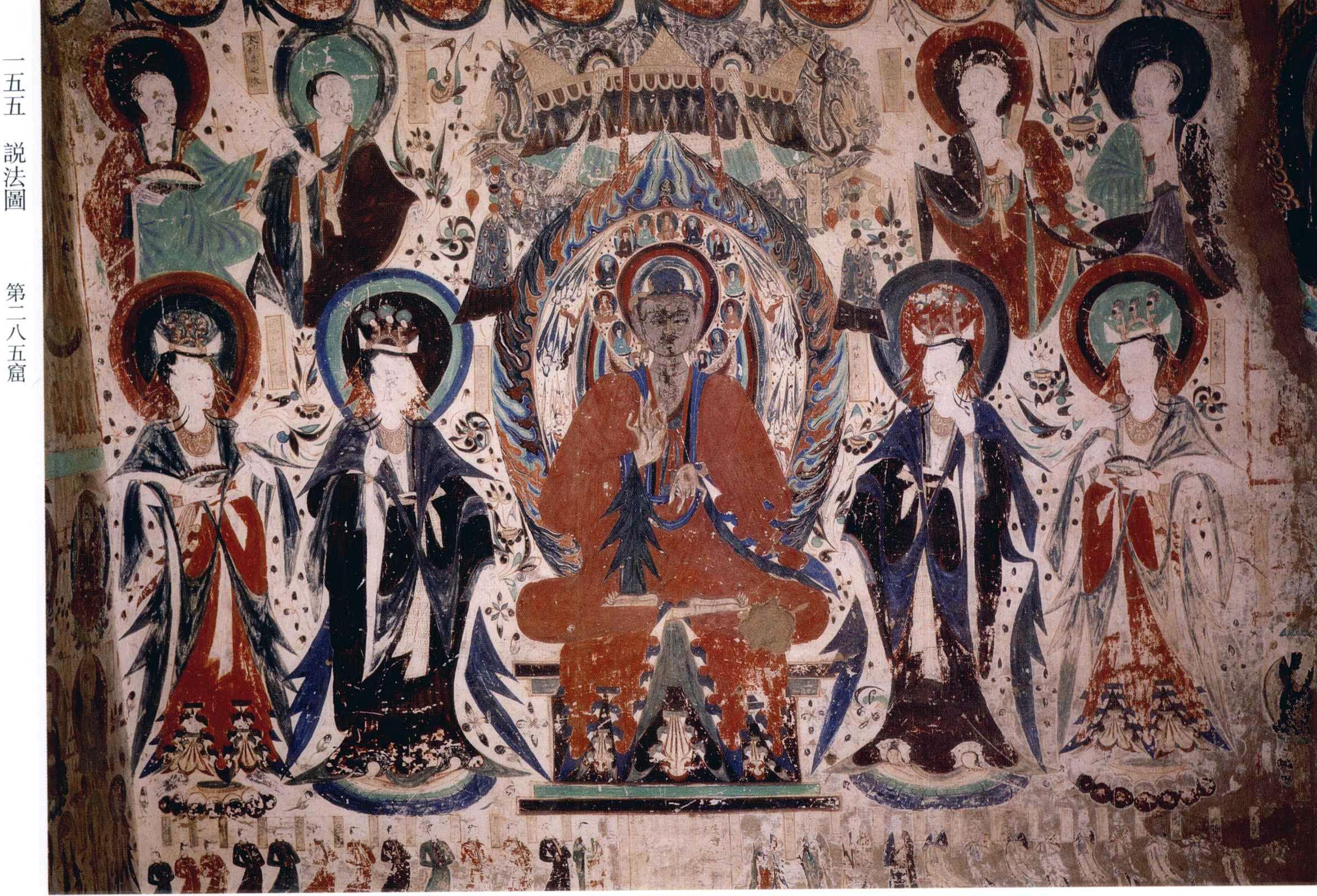 敦煌石窟西魏285窟4北壁东壁七佛等说法图秀骨清像高清大图