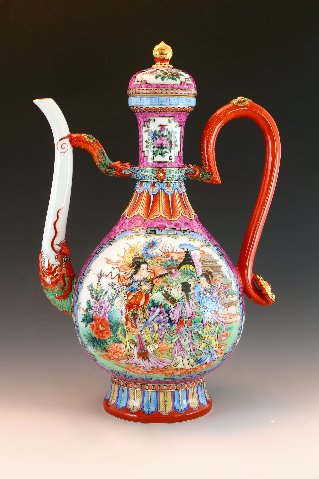 贵妃晓妆图粤东纪趣部分作品鉴赏为你揭秘广彩的秘密和大家见面,面对