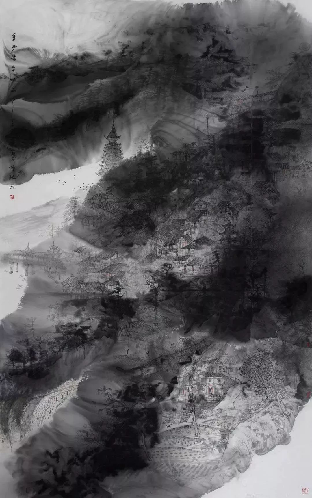 它们是一个证明,即以山水为外在载体,承载着画家对现实的体验和感受