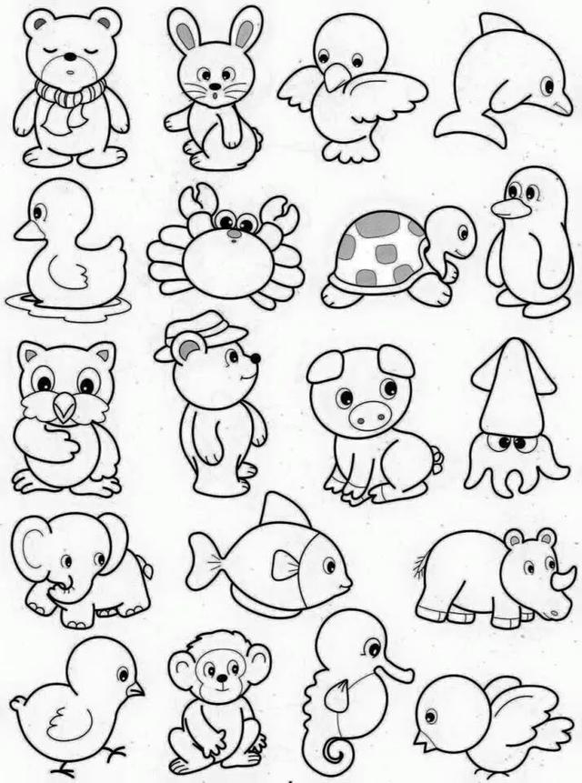 简单动物画法卡通图片