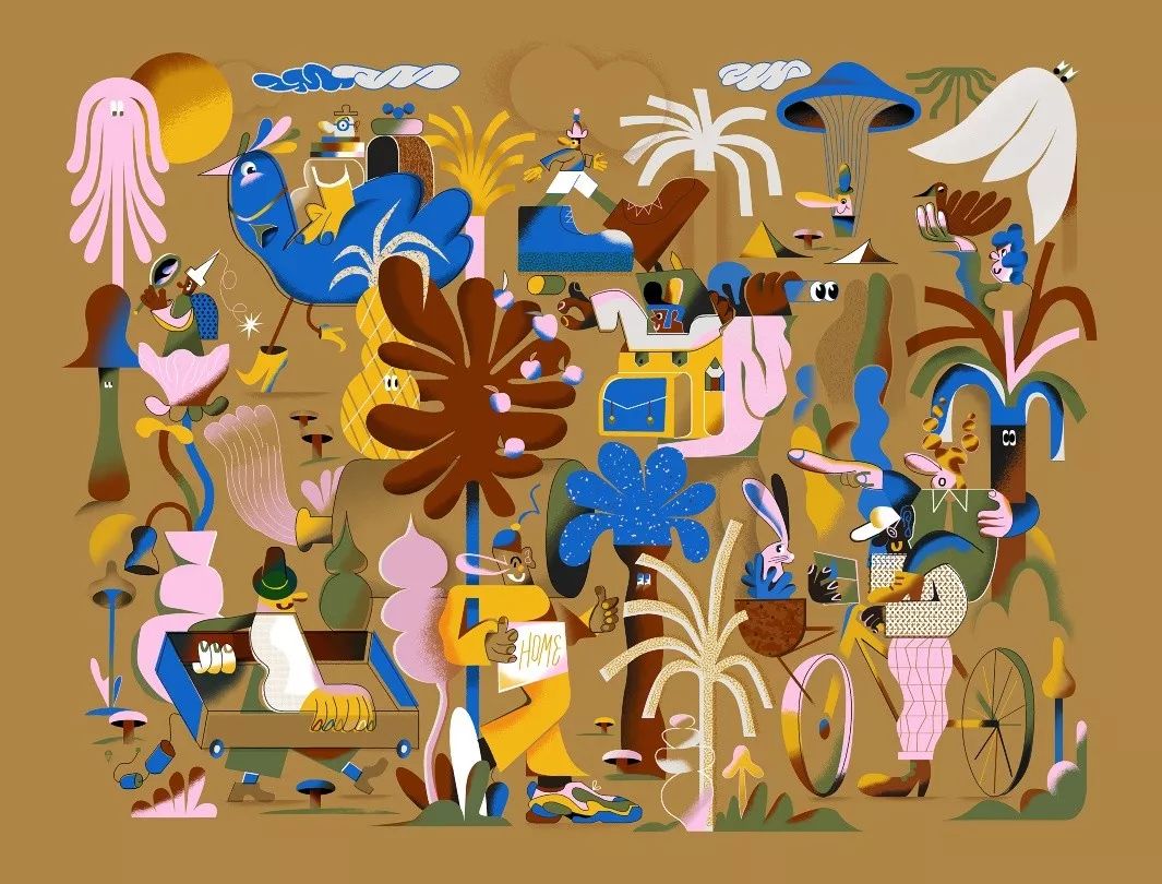 插画夸张的解构时尚的混搭