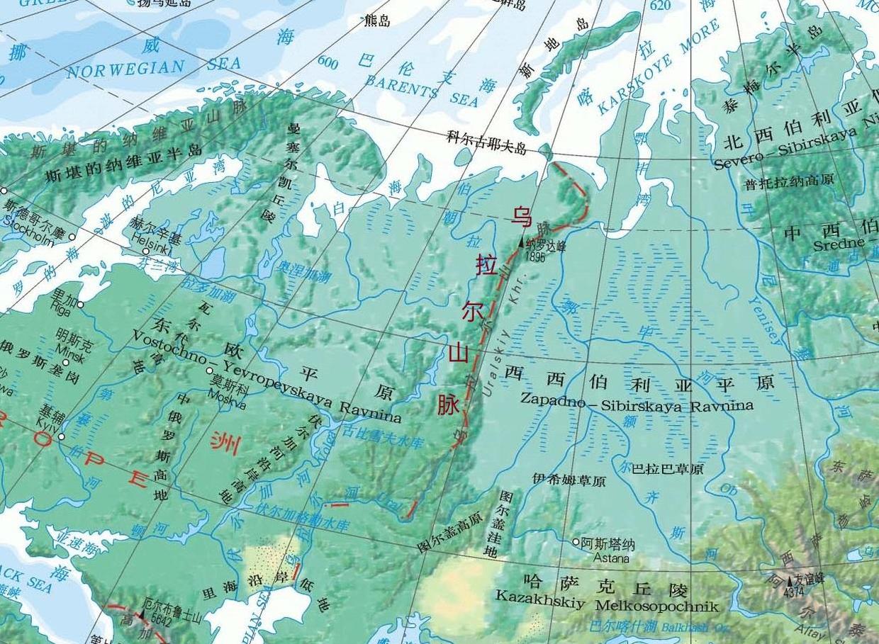 乌拉尔山脉经度图片