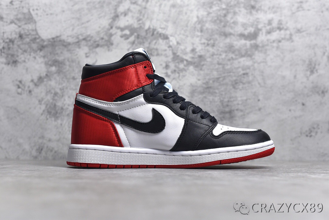 玫瑰色 air jordan 1 satin black toe 黑脚趾红丝绸球鞋