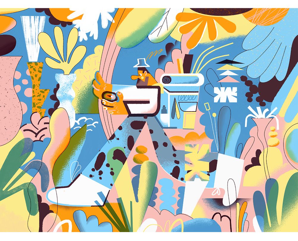 插画夸张的解构时尚的混搭