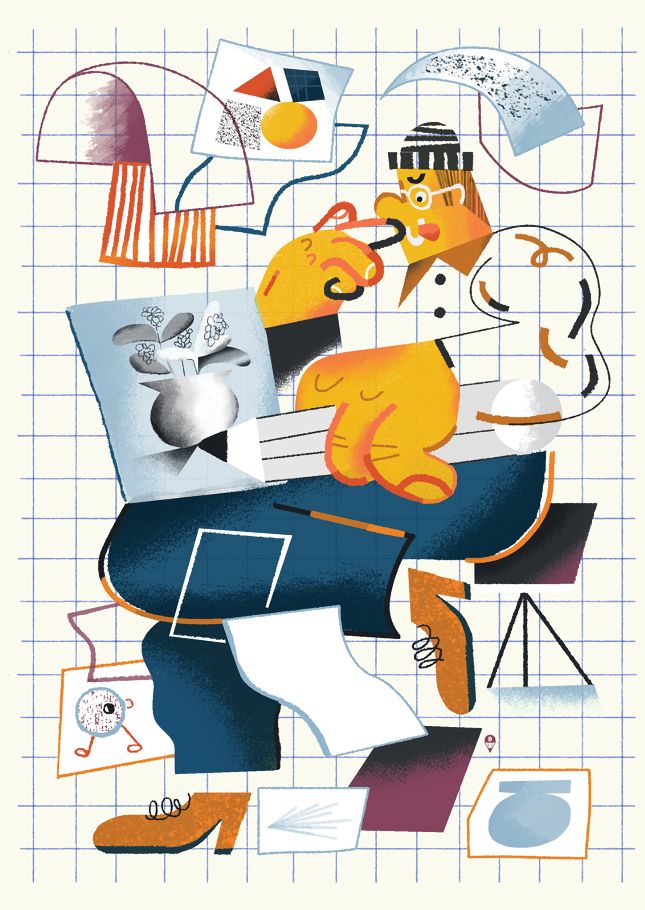 插画夸张的解构时尚的混搭