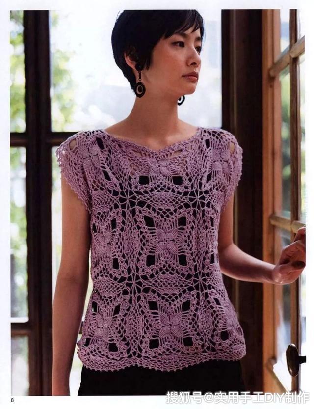 「钩编图解」精选的五款女士夏季短袖上衣