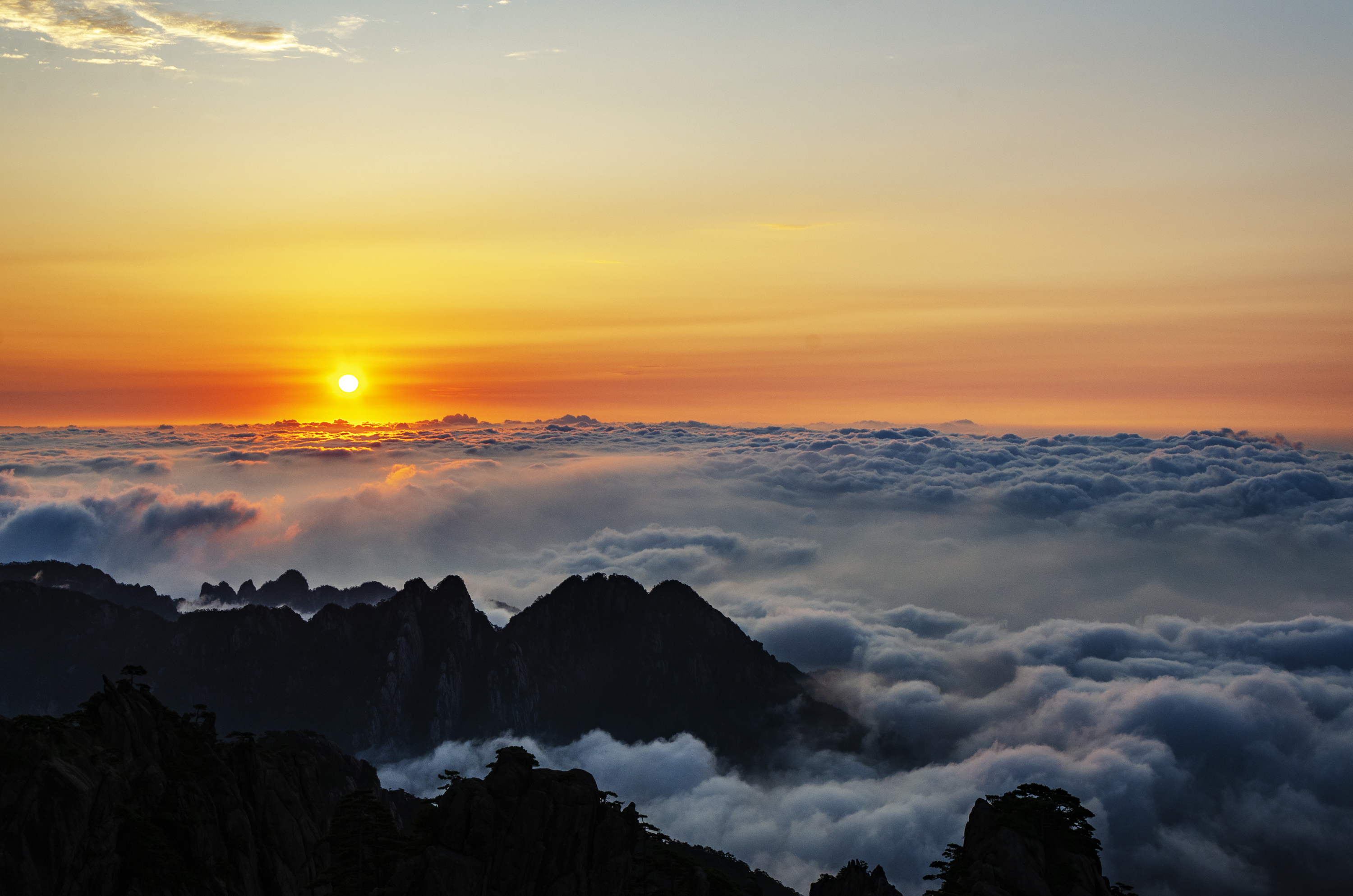 最美黄山日出图片图片