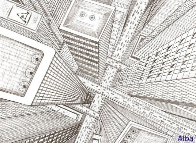 素材来源于网络一点透视:首先我们要学习透视原理,在漫画中合格的透视