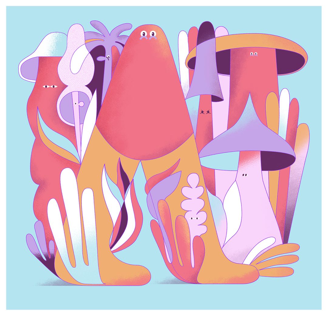 插画夸张的解构时尚的混搭