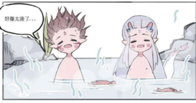 哪吒约敖丙泡温泉敖丙嫌弃水不热哪吒直接施法给鱼都烫死了
