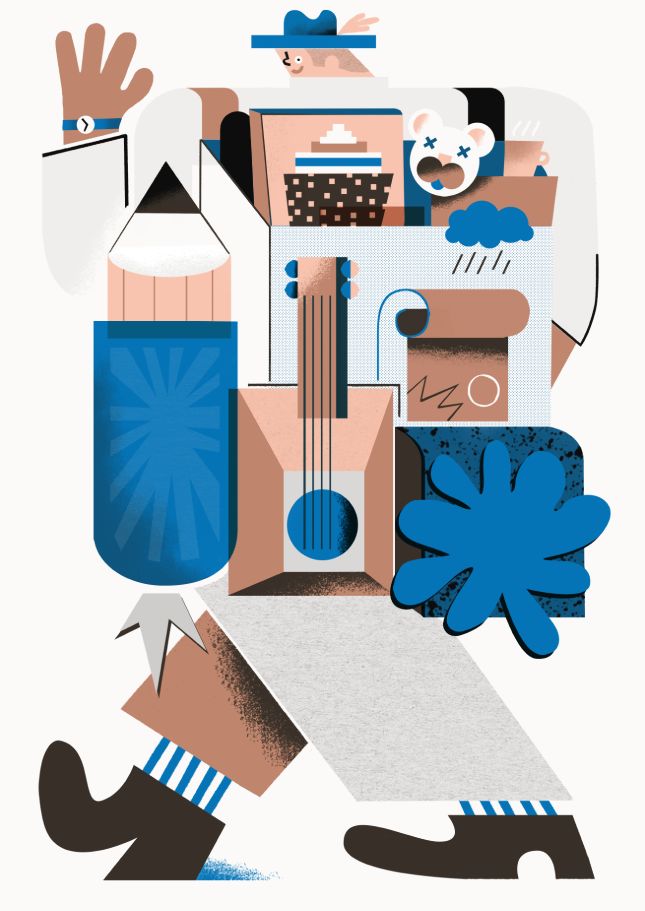 插画夸张的解构时尚的混搭