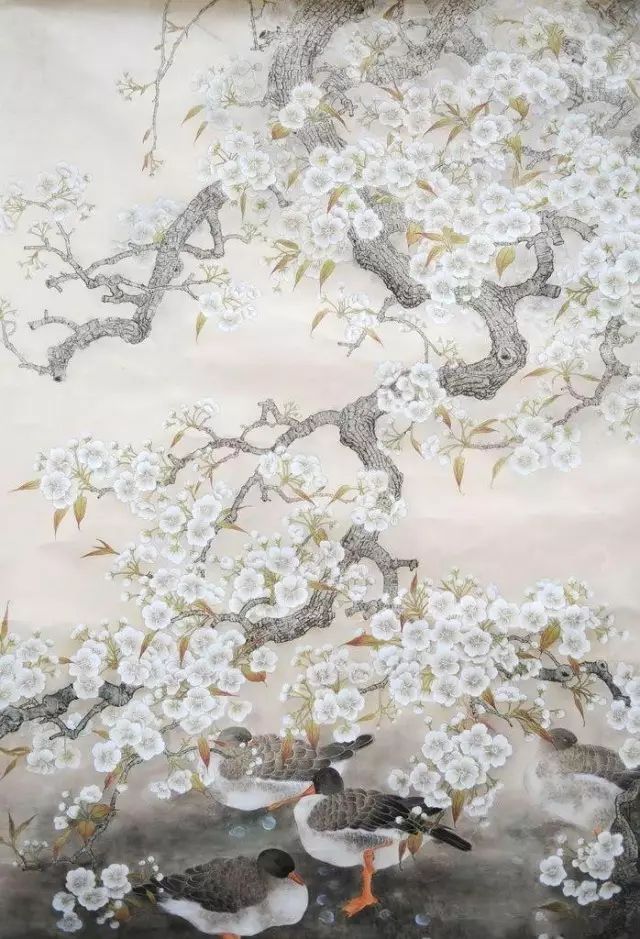 艺术风格赵松岩的工笔画作品风格轻盈淡雅,具有很强的地域特色.