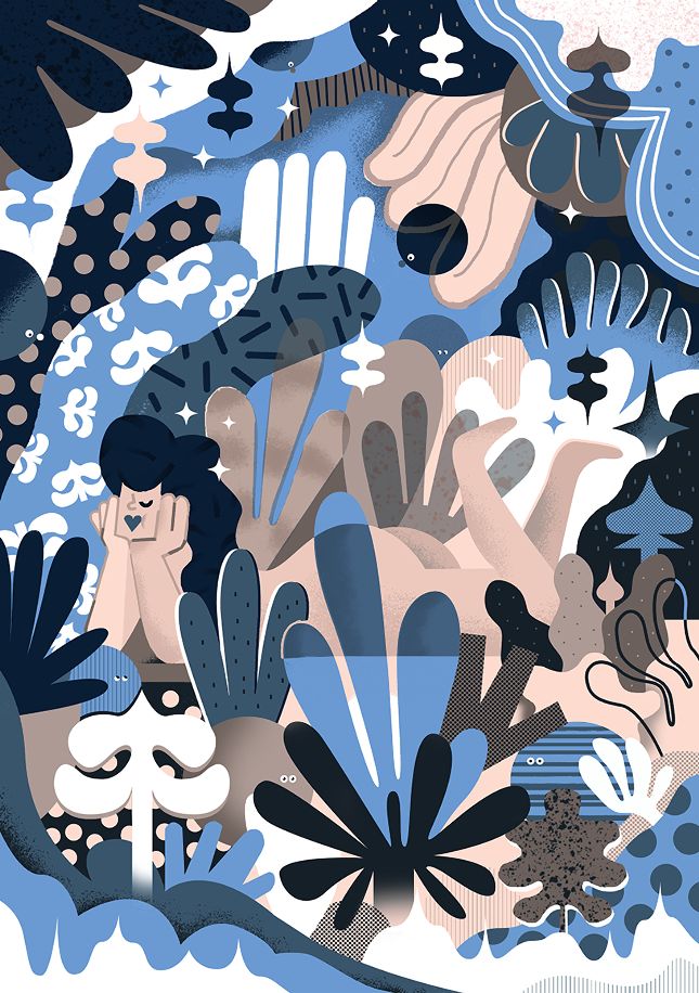 插画夸张的解构时尚的混搭