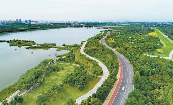 河北石家庄:滹沱河生态治理现美景