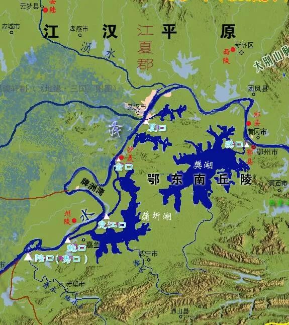 长江南岸湖北东段的七个战略要点以及三方融合的信阳