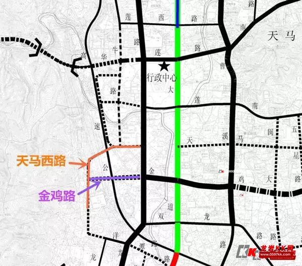 天马西路三期(曹溪变电站—龙腾中路)道路工程,处于龙岩中心城区中