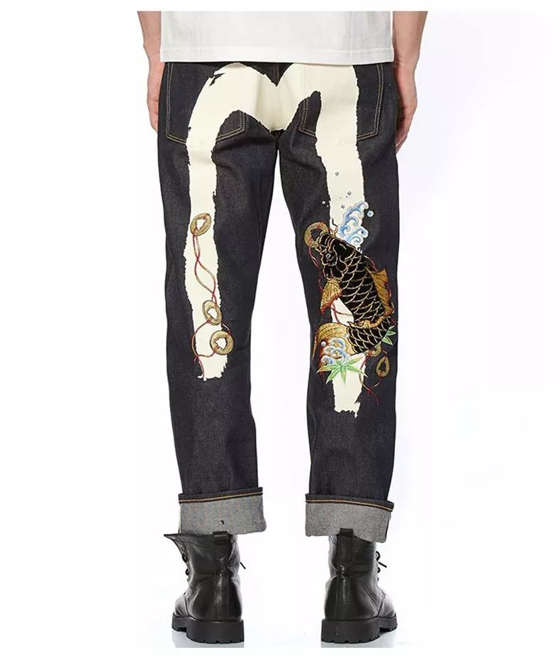 男士窄脚锦鲤大m印花牛仔裤evisu 2019 全新代言人陈冠希荣耀回归