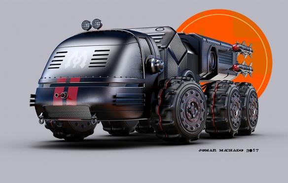 最懂男人狂野心巴西画师柴油朋克风改装车辆插画赏