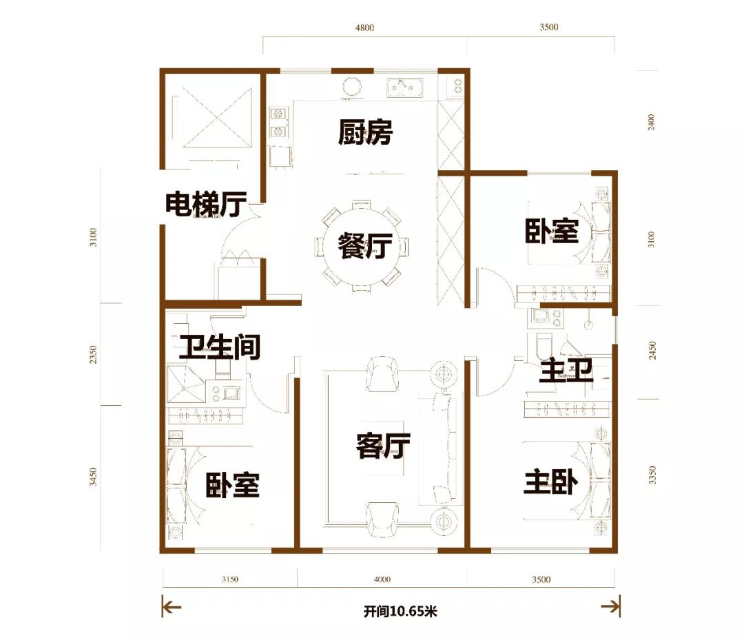 南开1911的户型,是市区少数能体现仪式感的户型.