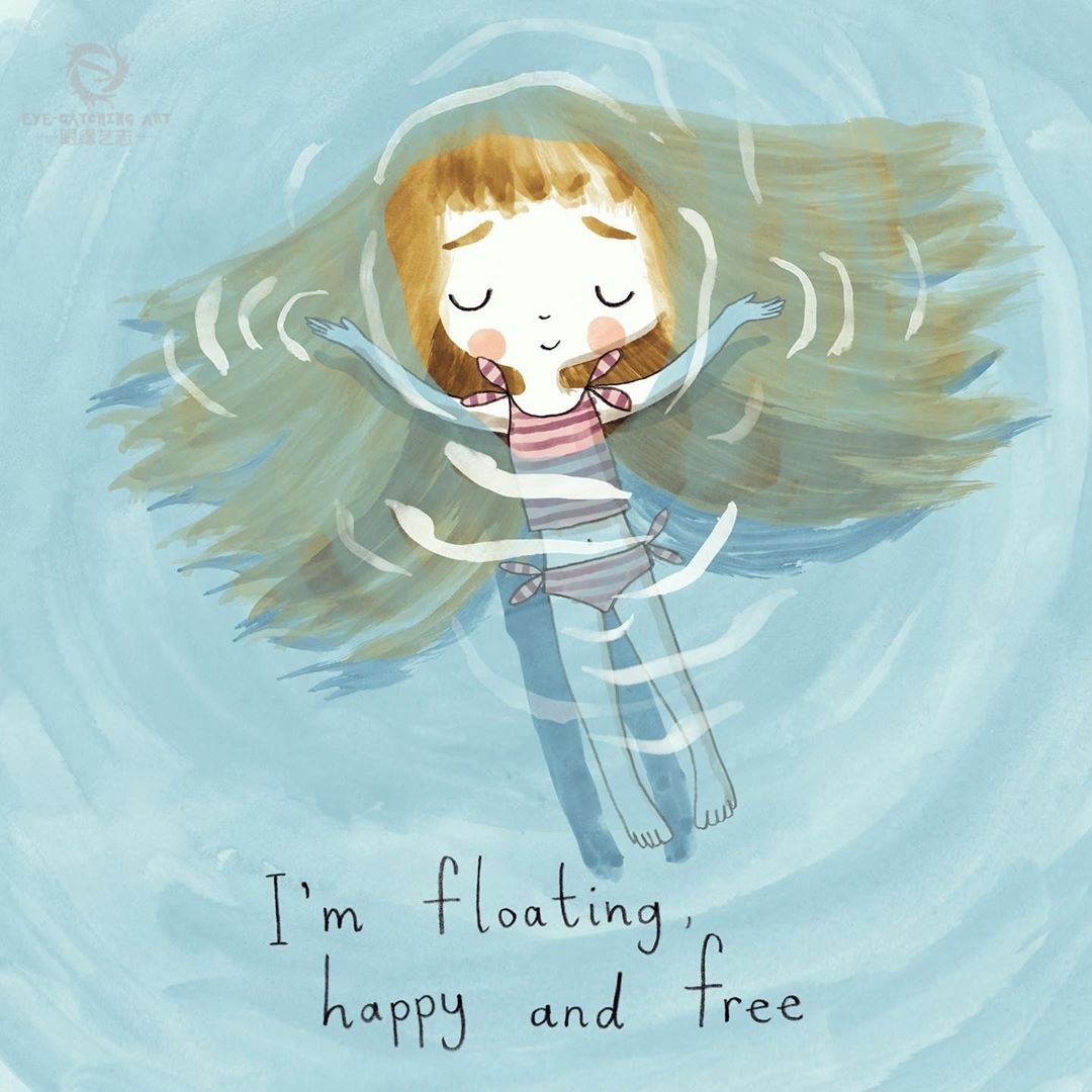 让80万英国人平静下来瑜伽女孩每一幅插画都充满了氧气