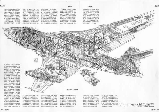 34种大型军用飞机结构剖面图