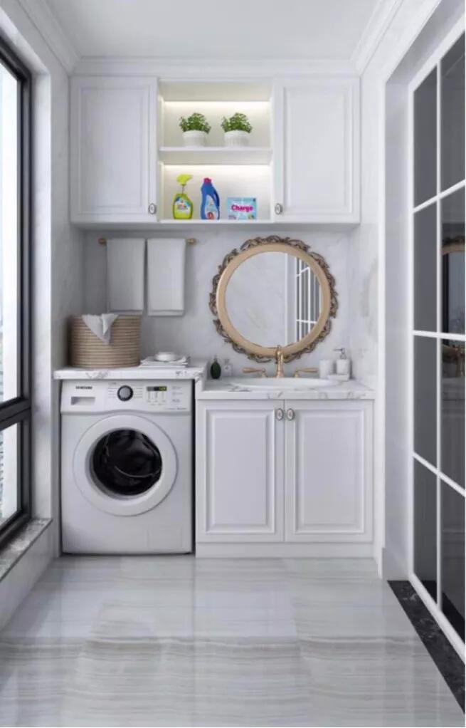 阳台洗衣机柜吊柜怎么做