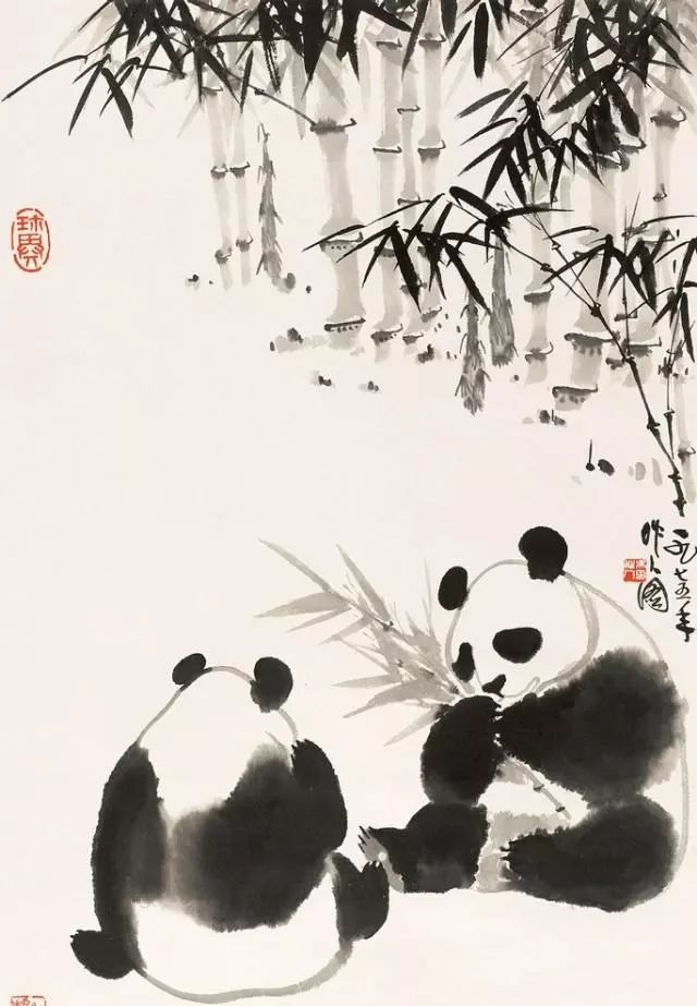 在历代画家中,几乎没有见过画大熊猫的,唯有从近现代开始,国画熊猫才