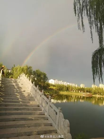 美呆了东营天空现三道彩虹一瞬间刷爆朋友圈