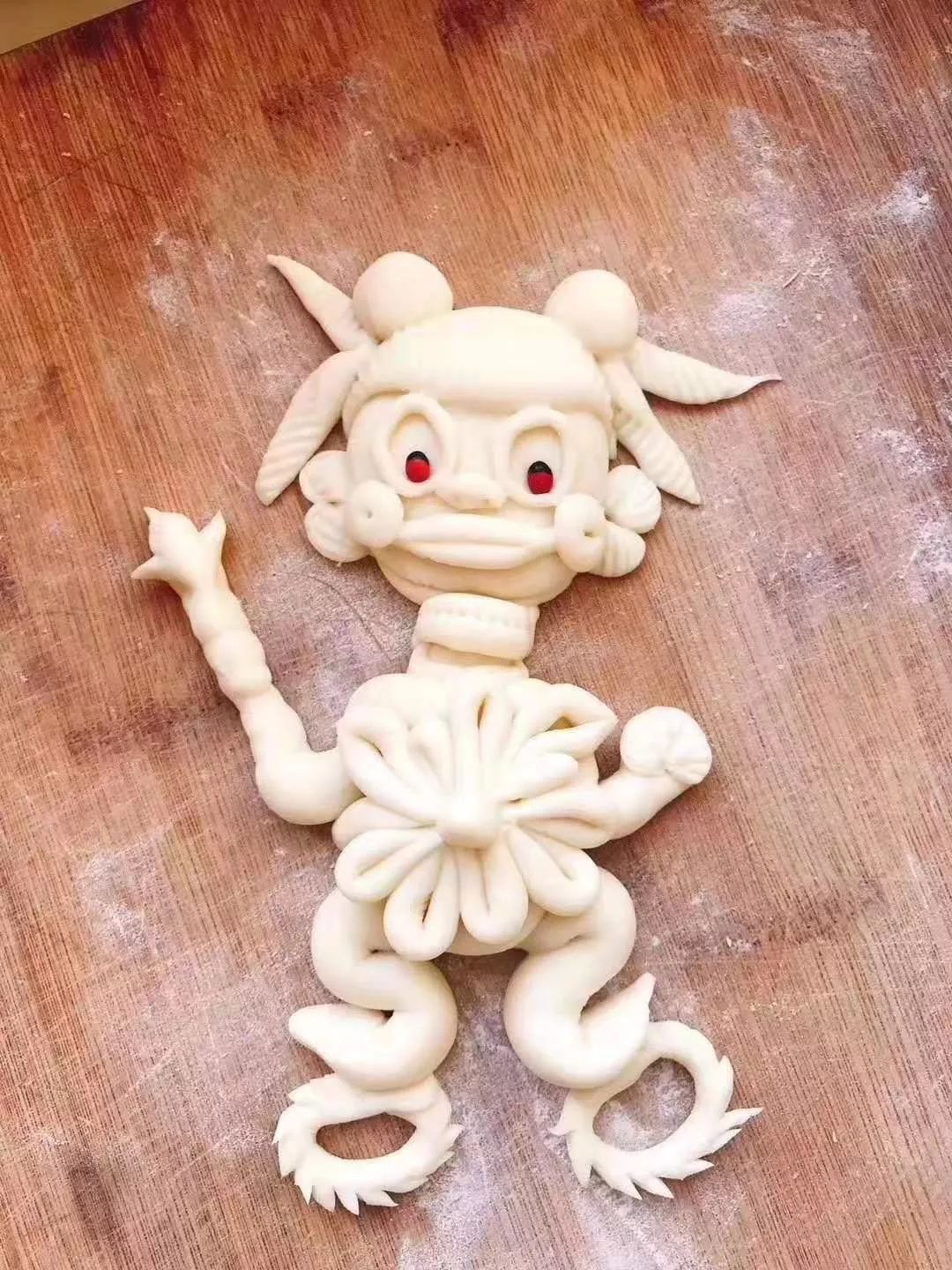 哪吒2019最流行的面人人加入新元素的果蔬面花2放河灯