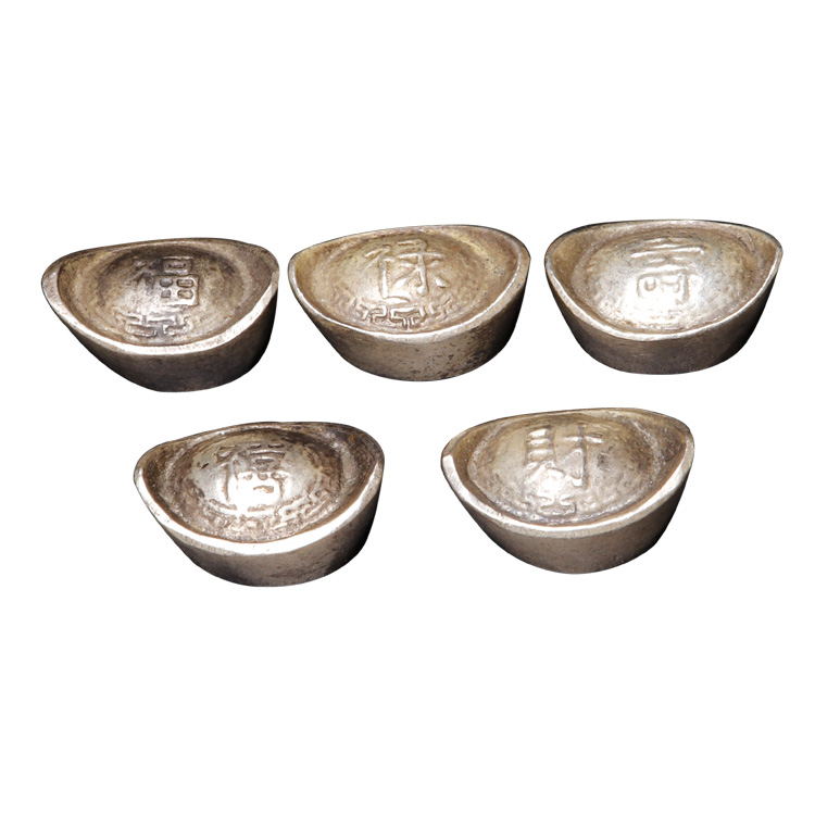 福禄寿禧财银锭一组