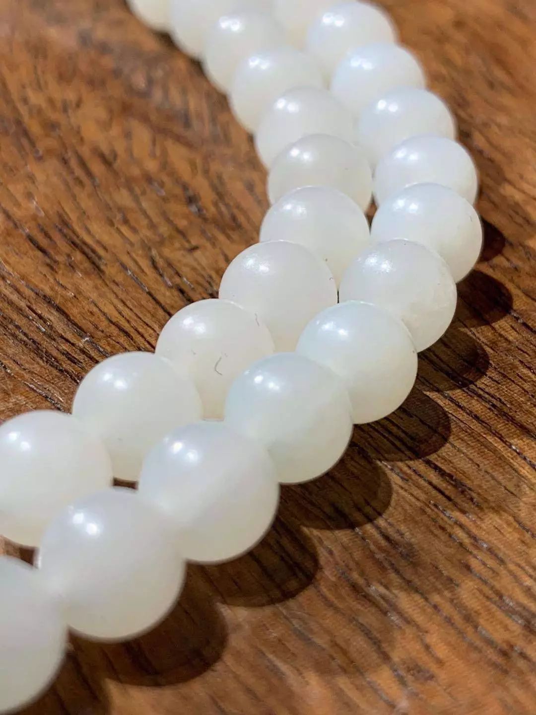 用之美和田美玉▎珠圆玉润的白玉珠串